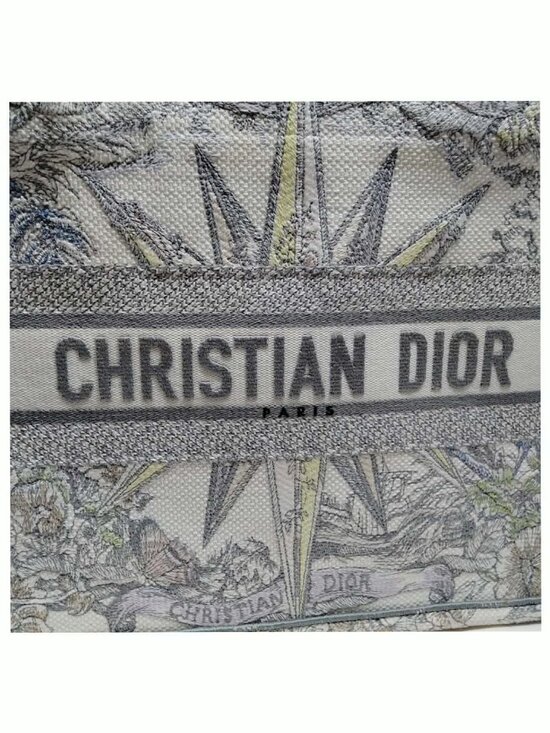 Authentic Christian Dior Book Tote Canvas Cream Luxury Designer - Picture 8 of 16